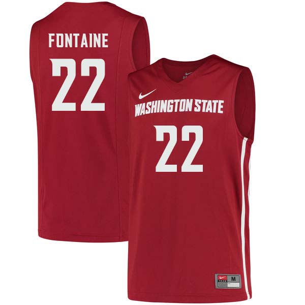 Men #22 Isaac Fontaine Washington State Cougars College Basketball Jerseys Sale-Crimson - Click Image to Close